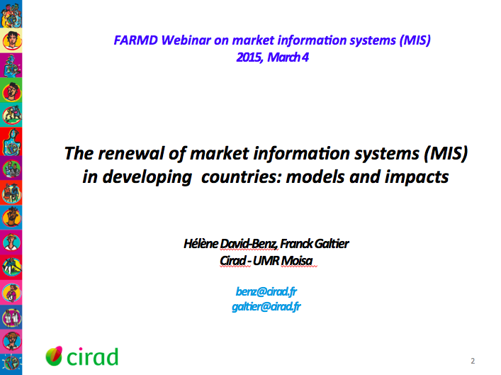 FARMD CIRAD Market Information Systems Webinar